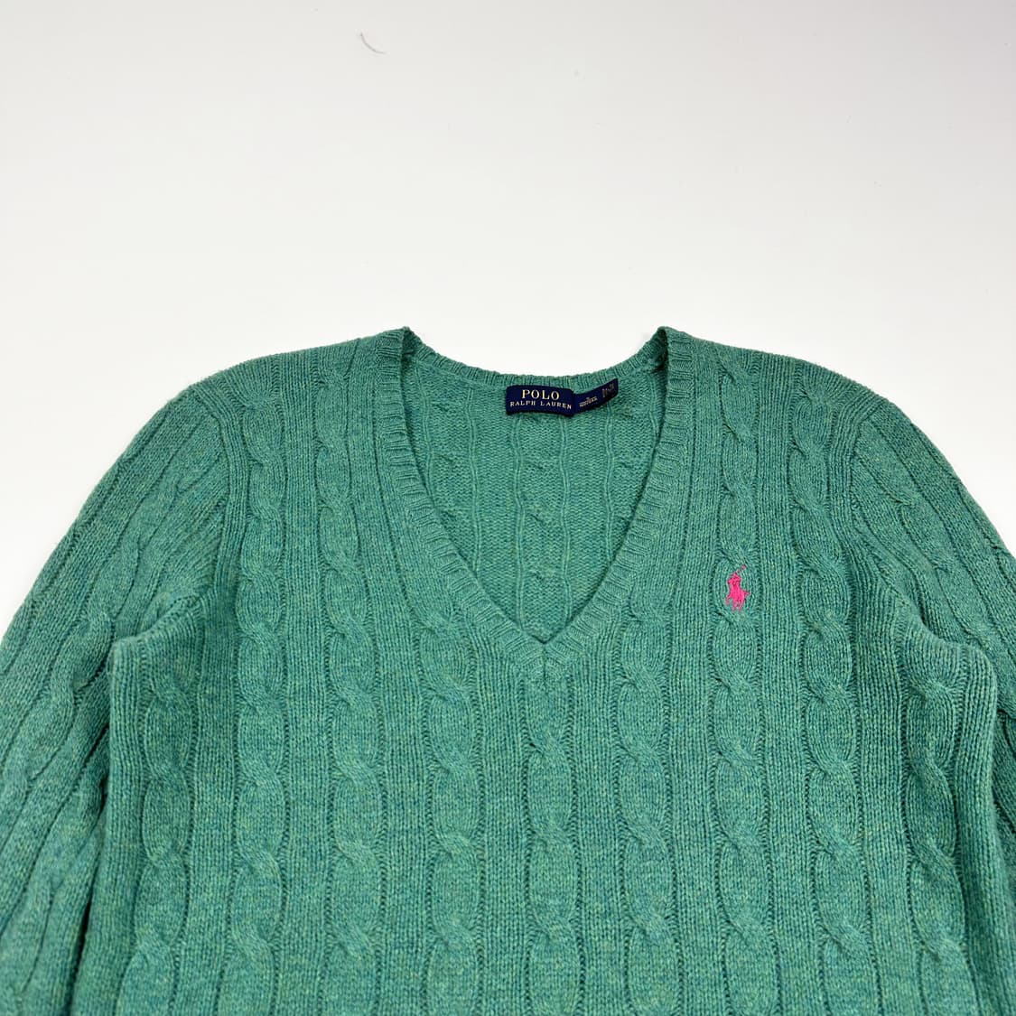 폴로 랄프로렌 여성 캐시미어 케이블 브이넥 니트 여성S 상품이미지2