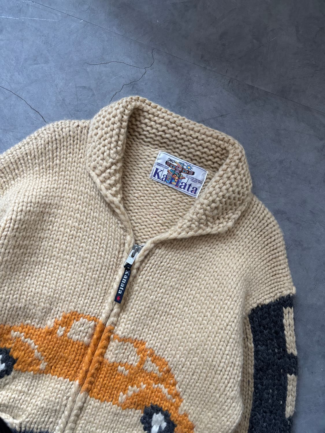 Kanata 카나타 붕붕 베이지 코위찬 울 집업 상품이미지5