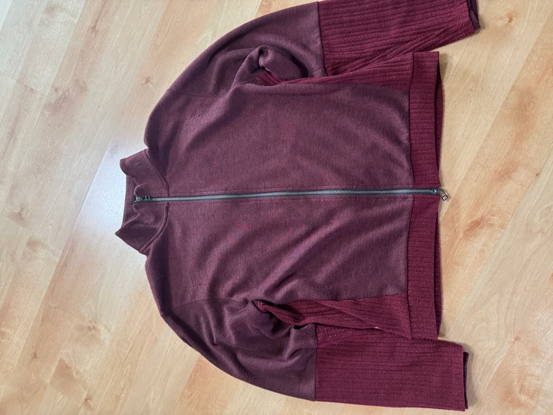 Hatchingroom 투웨이지퍼 가디건 (버건디) 상품이미지2