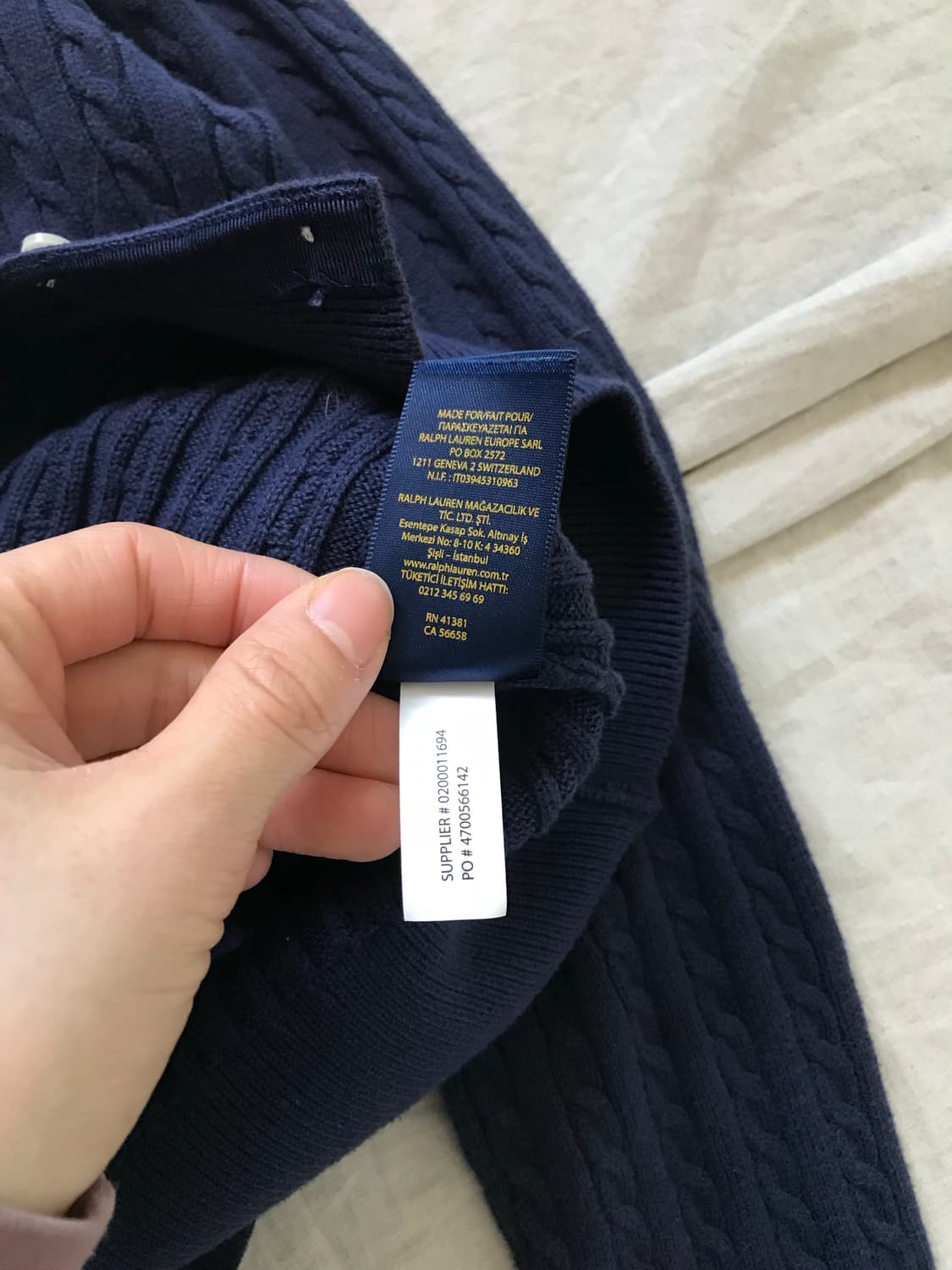 폴로 랄프로렌 포니로고 네이비 케이블 가디건 상품이미지10