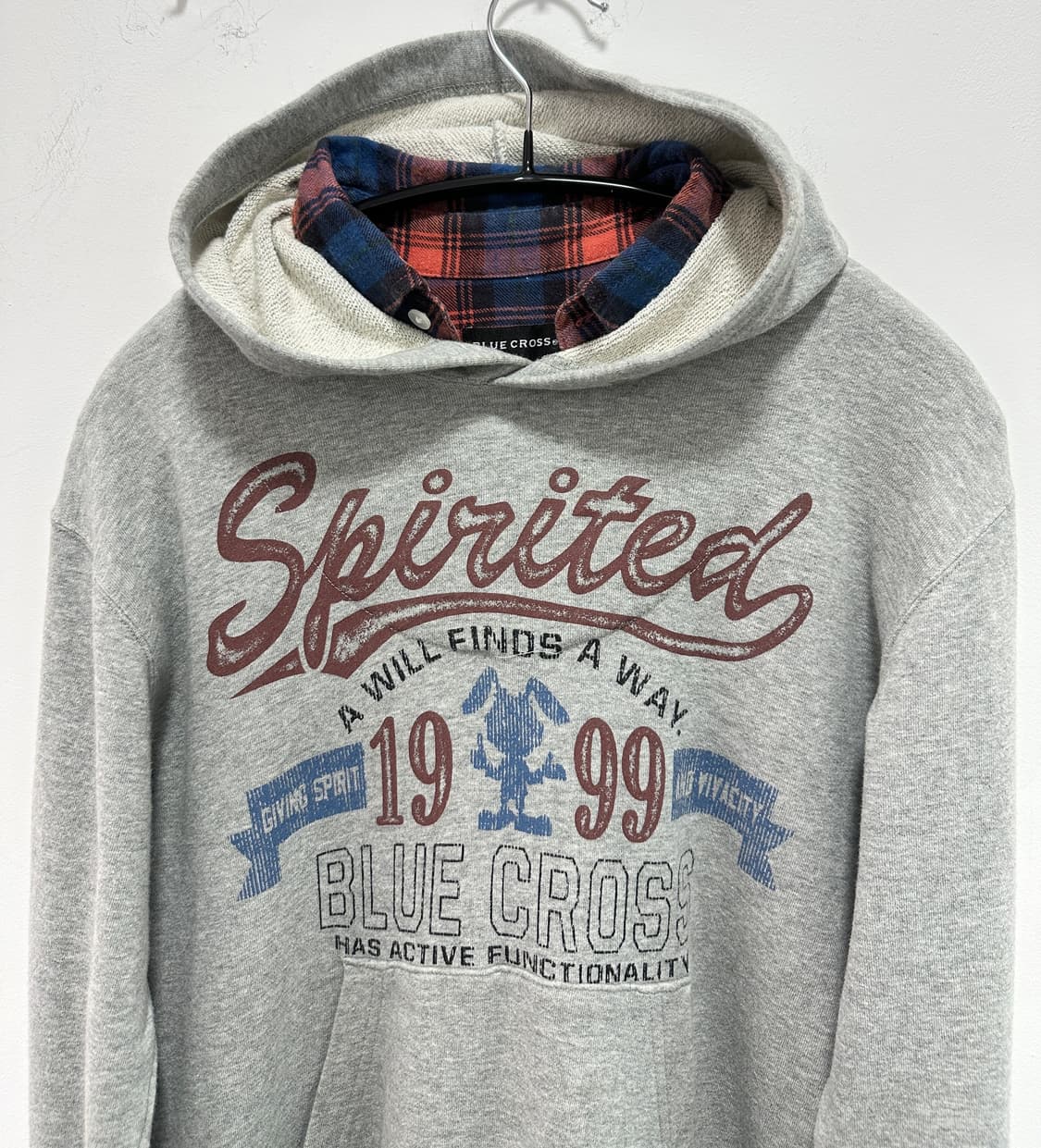 Blue Cross fake layered hoodie 상품이미지5