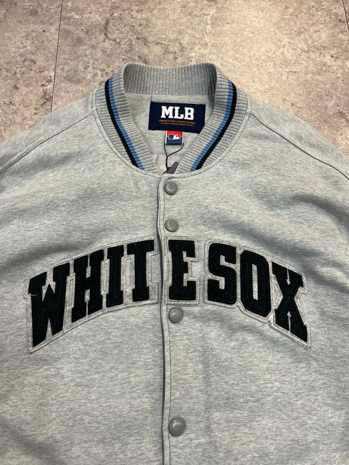 엠엘비 화이트삭스 바시티 버튼 자켓 그레이 105 #csz2164 상품이미지4