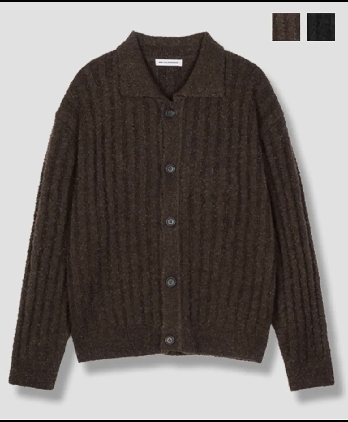 밈더워드로브_ 울 부클 가디건 브라운 1 상품이미지1