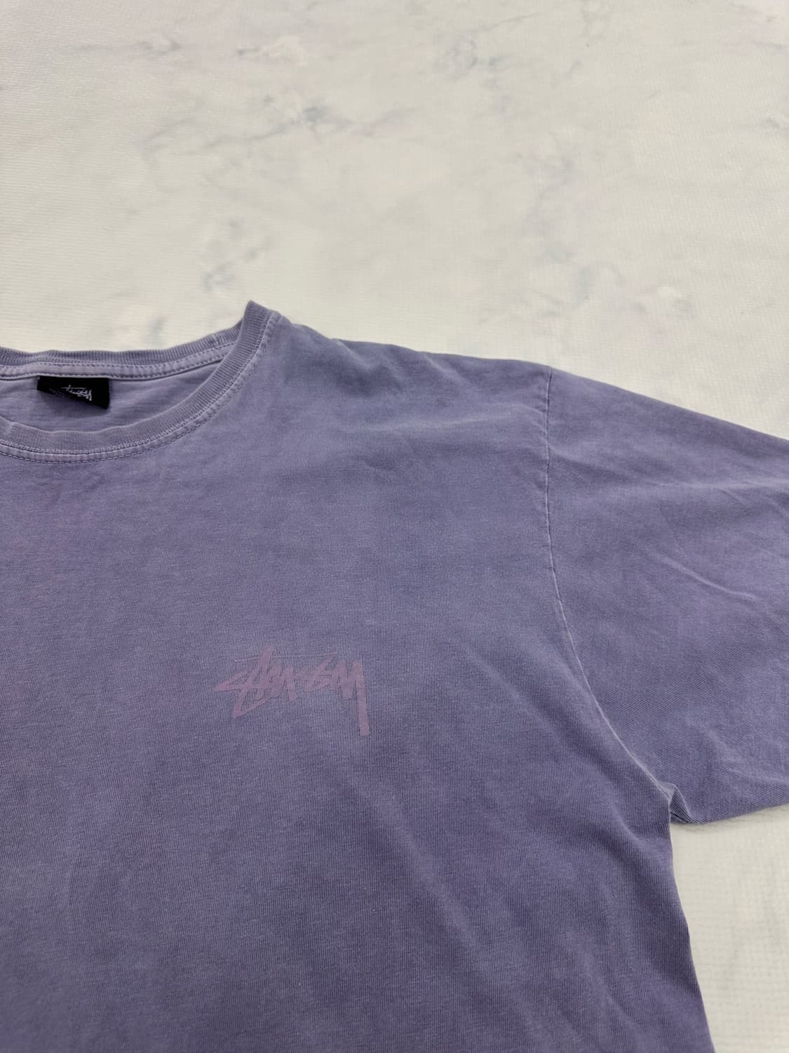 스투시(Stussy) 빈티지 퍼플 페인터 그래픽 반팔 티셔츠 (L) 상품이미지7