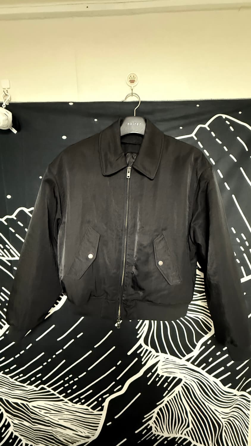 노이어 헤비 나일론 페디드 크롭 블루종(블랙) 상품이미지4