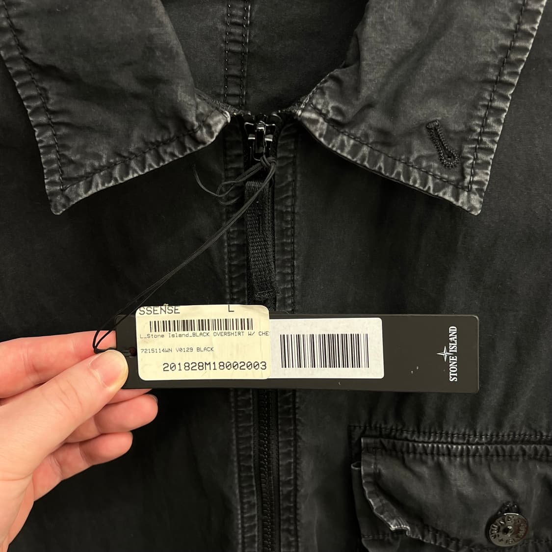 스톤아일랜드 올드이펙트 오버셔츠 블랙 (L) 상품이미지4