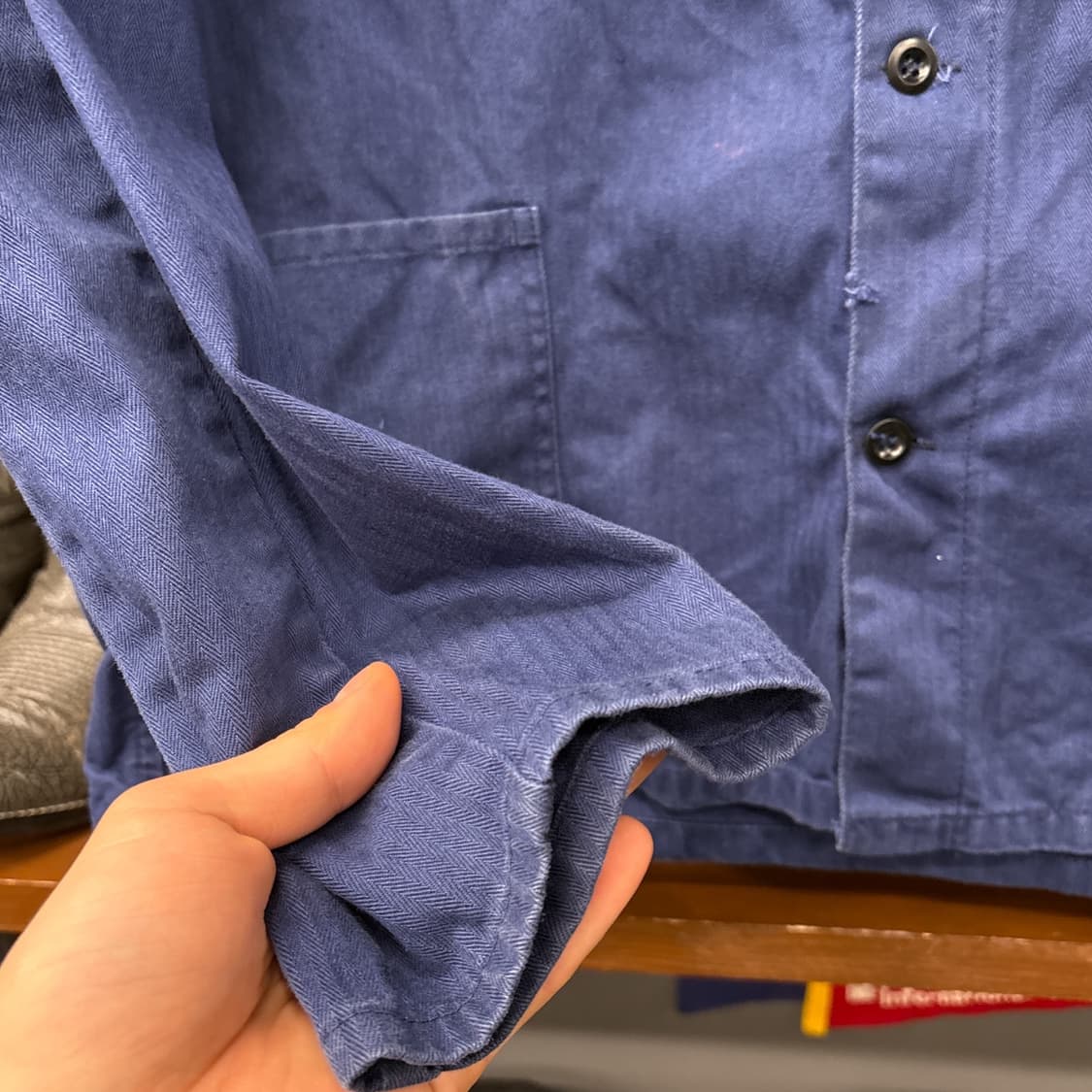 70~80s 헤링본 트윌 프렌치 워크자켓 / 초어자켓 독일생산 N979 상품이미지5