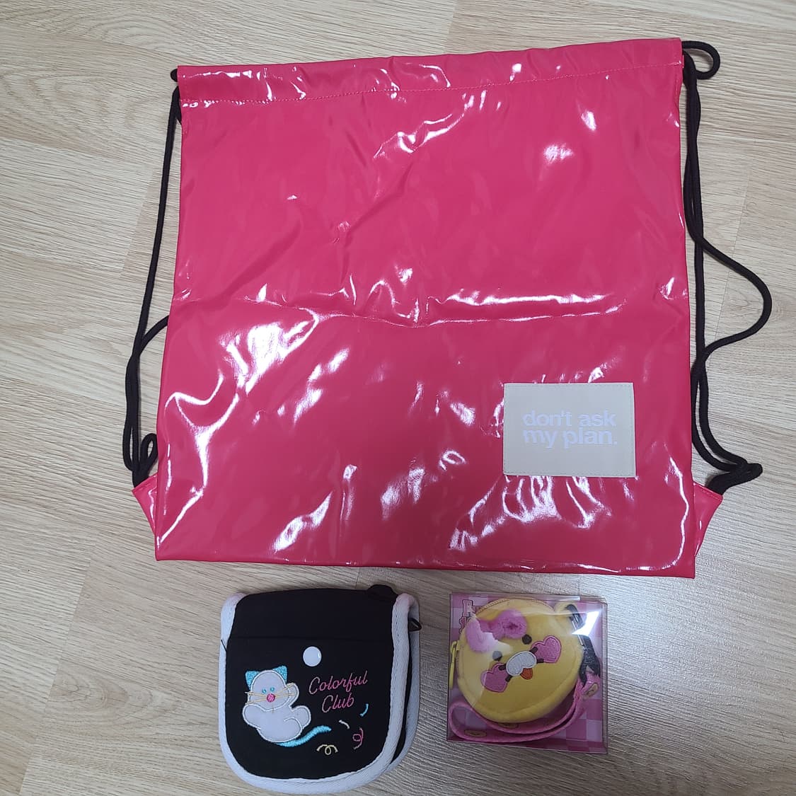 Don't Ask My Plan 스트링 백팩 가방 춘식이 동전지갑 파우치 상품이미지1