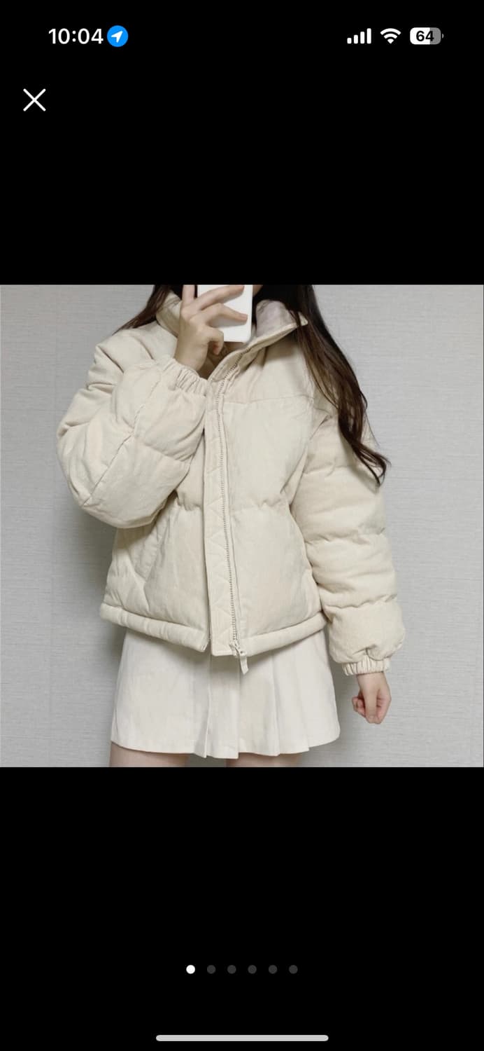 후아유 유니 코듀로이 숏푸퍼 크림 S 상품이미지1