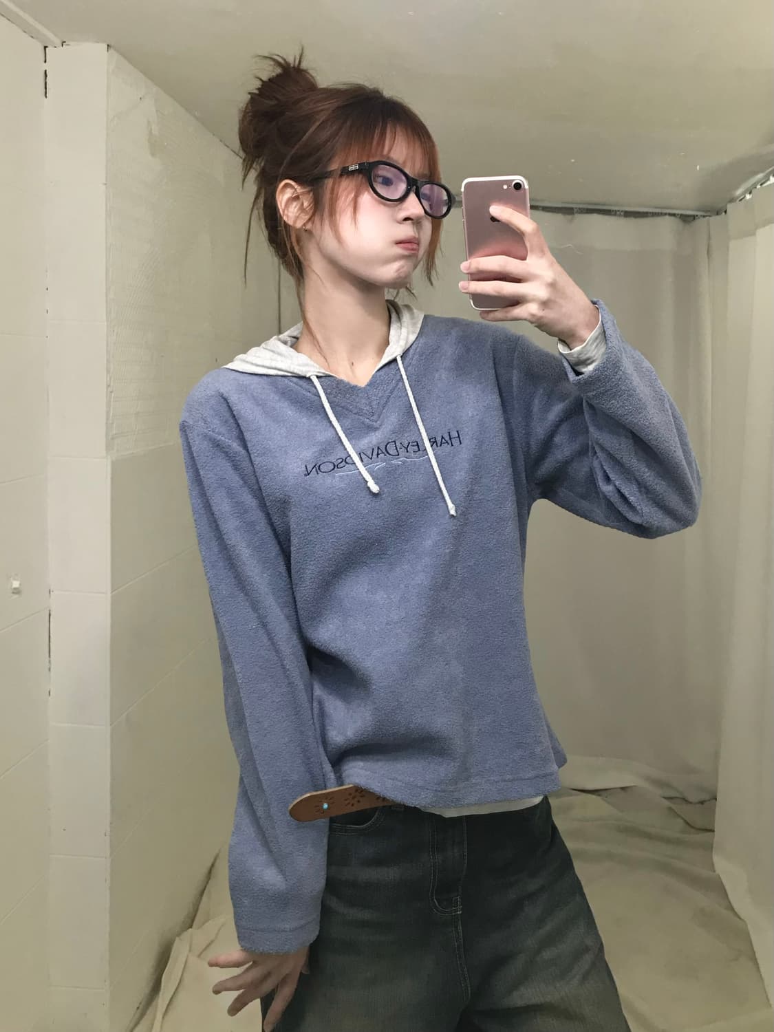 (상의 세트) 할리데이비슨 테리 맨투맨 + 그레이 후드집업 상품이미지1