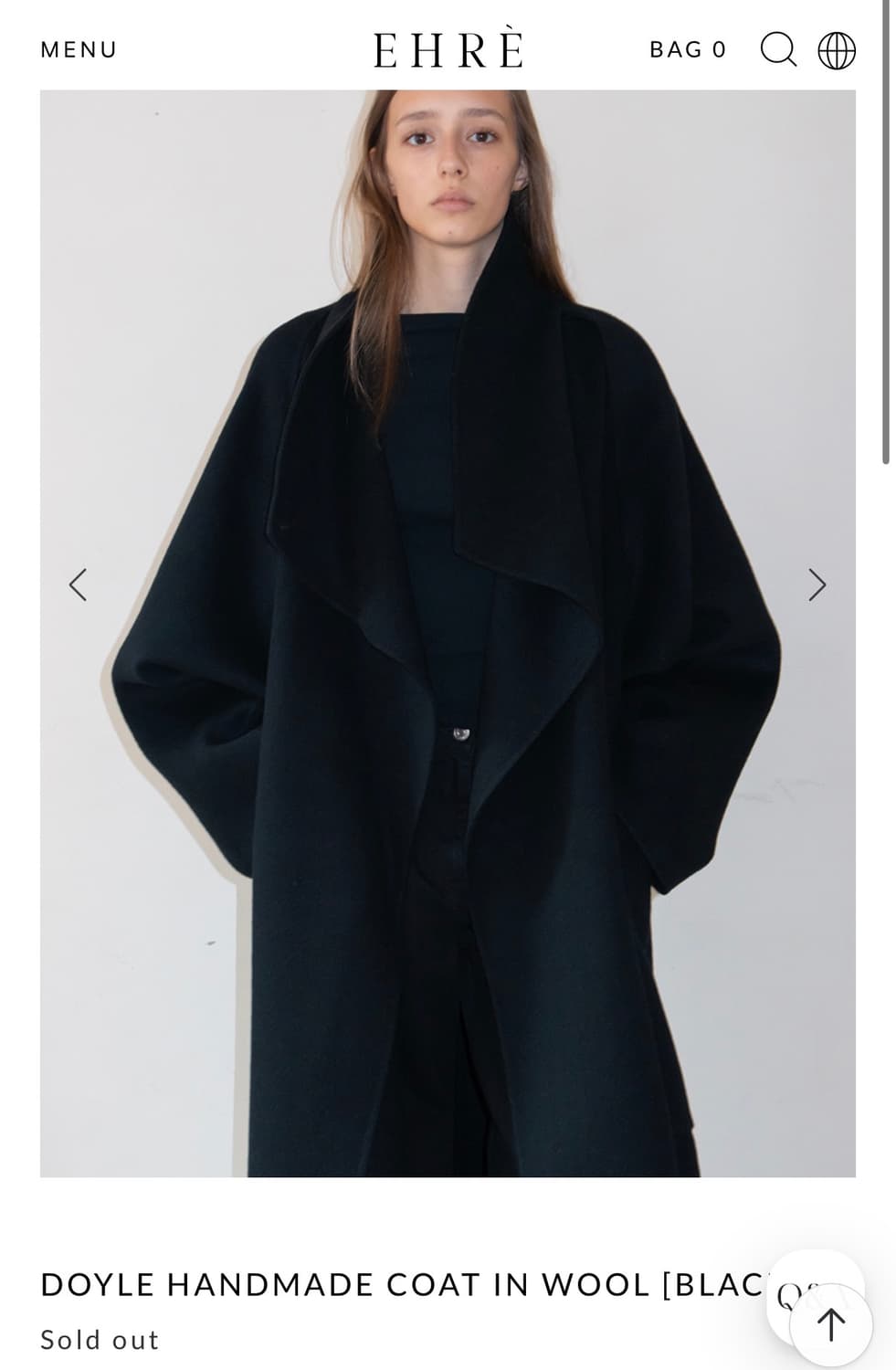 에레 ehre 도일 코트 DOYLE HANDMADE COAT IN WOO 상품이미지1