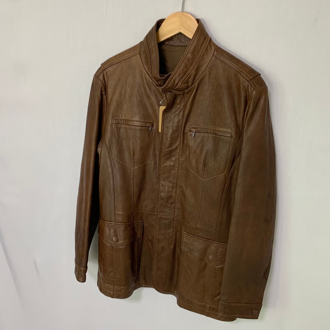 빈티지 리얼레더 양가죽 자켓 브라운 남성 상품이미지3