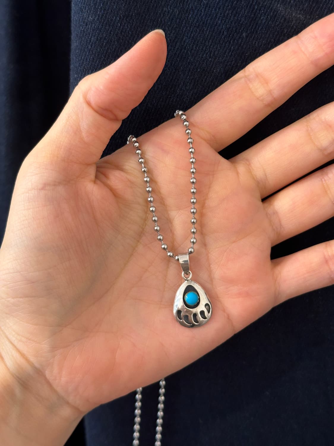 Turquoise bear 925silver pendant+ stainl 상품이미지4