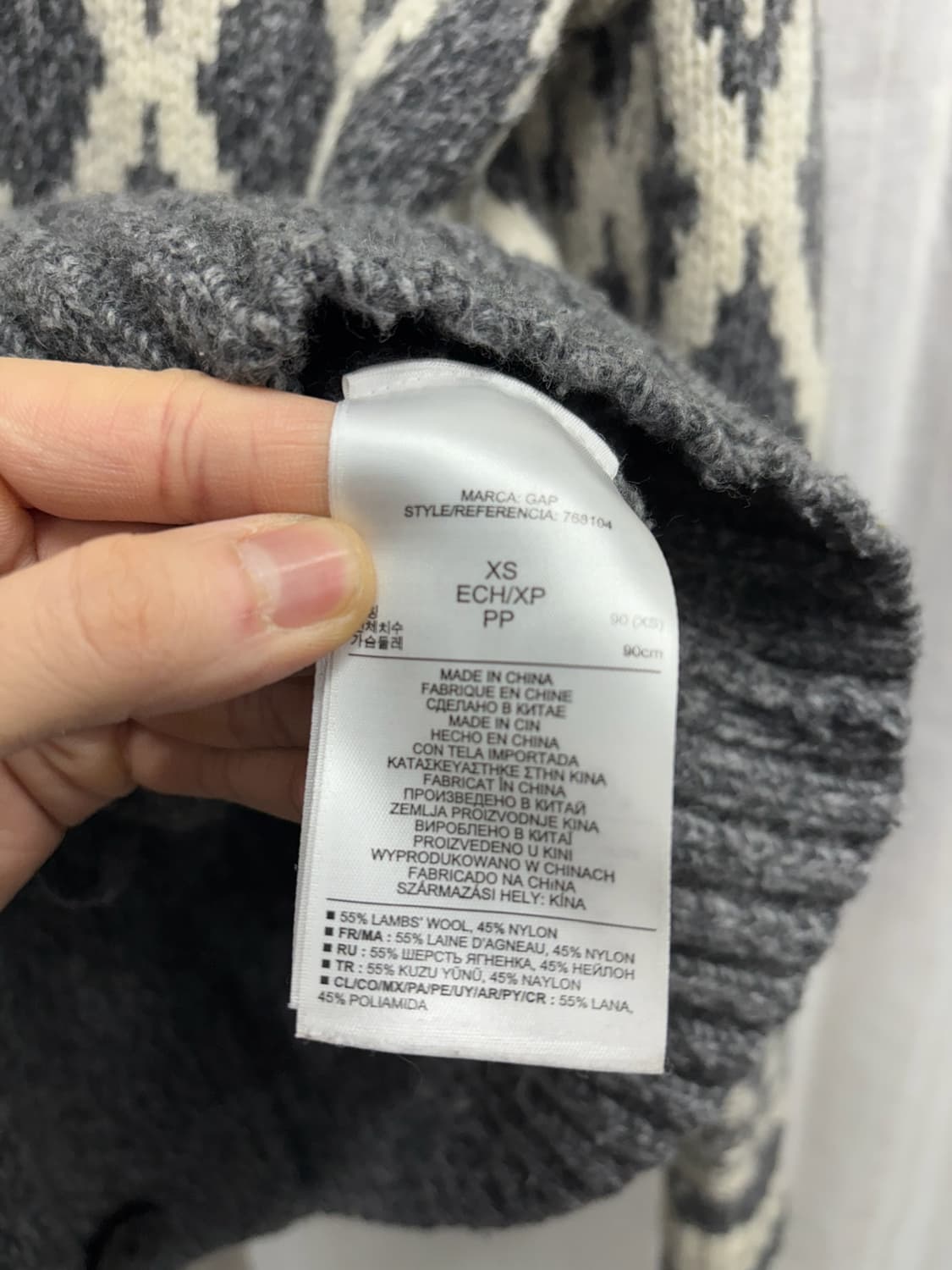 갭 gap 노르딕 패턴 코위찬 니트 가디건 집업 상품이미지6