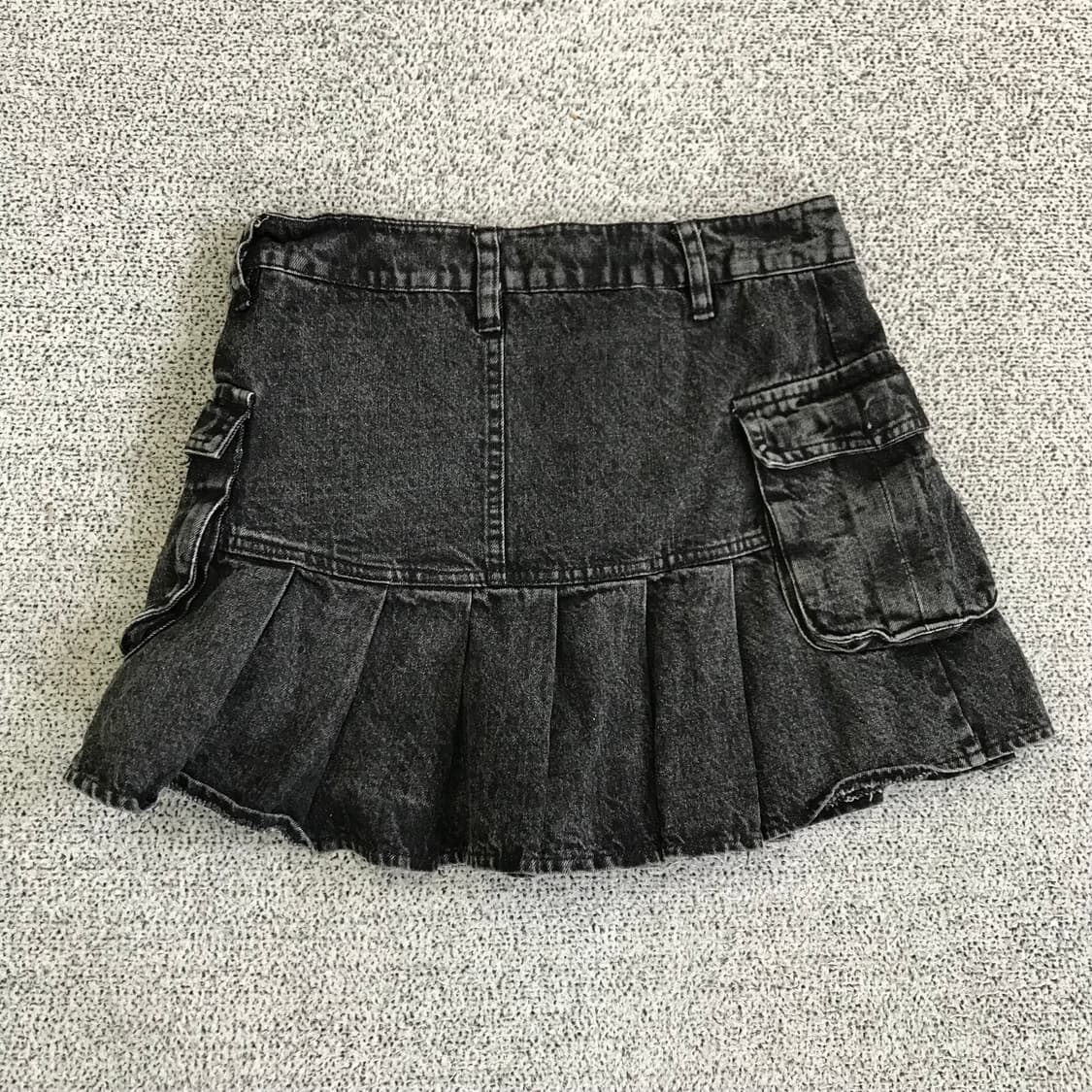 흑청 플리츠 미니 스커트 상품이미지2
