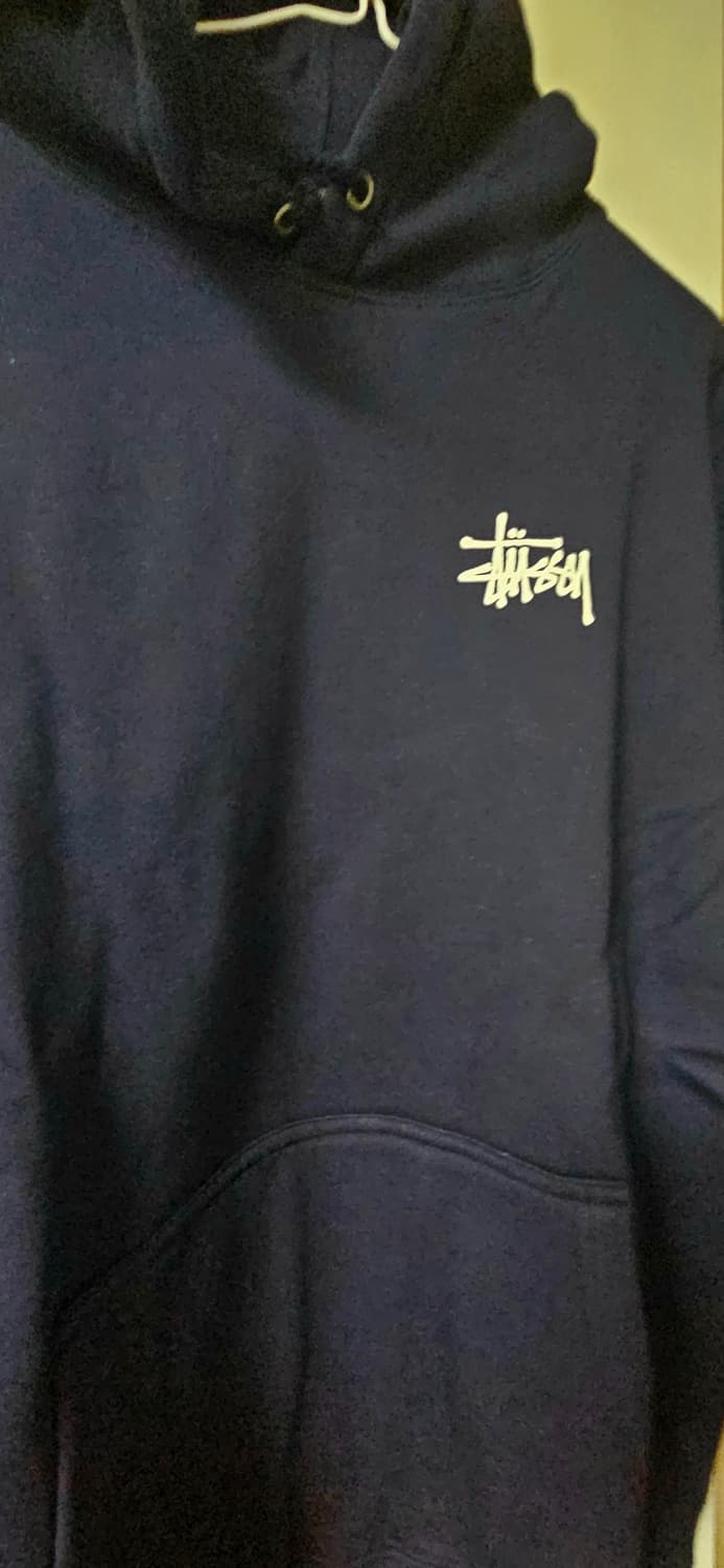 스투시 기모 네이비 후드 티 M 상품이미지2