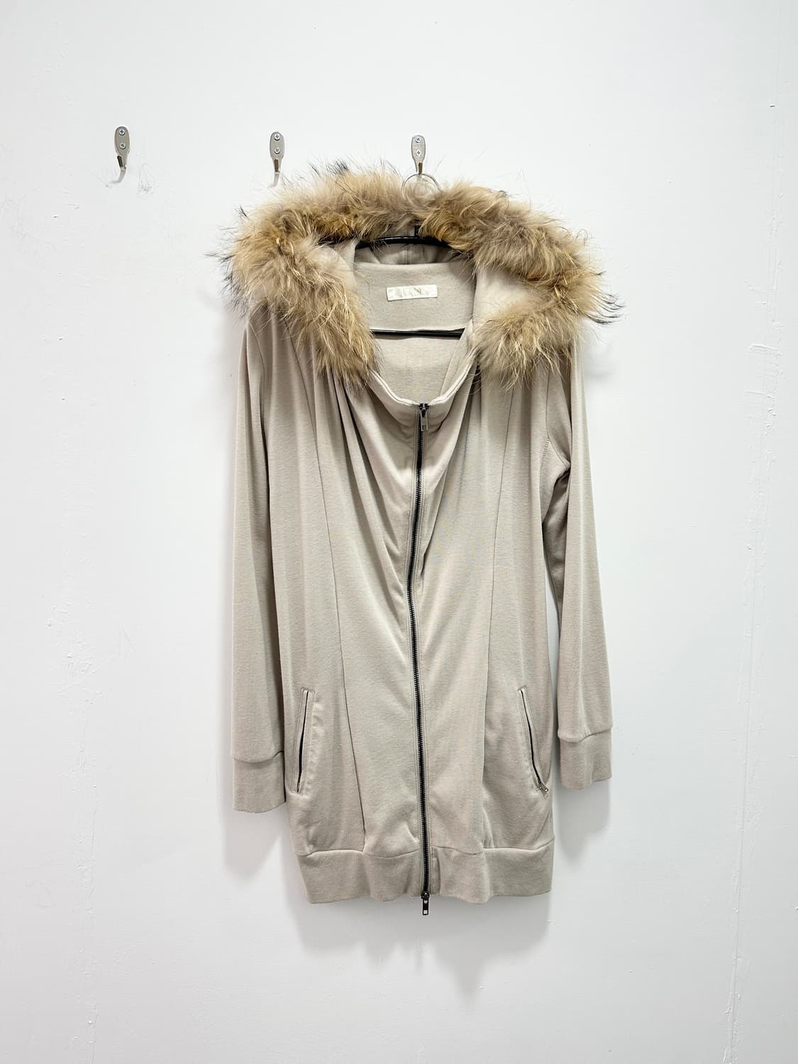 Asymmetric drape raccoon fur cardigan 상품이미지4