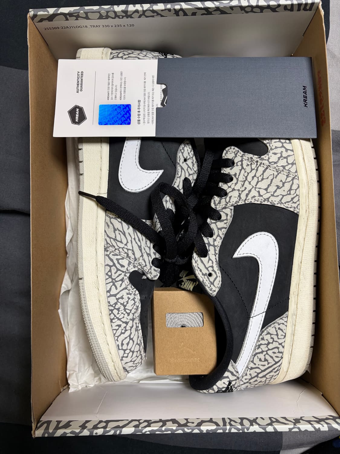 나이키 조던1 로우 OG 블랙 시멘트 코끼리 290 상품이미지1