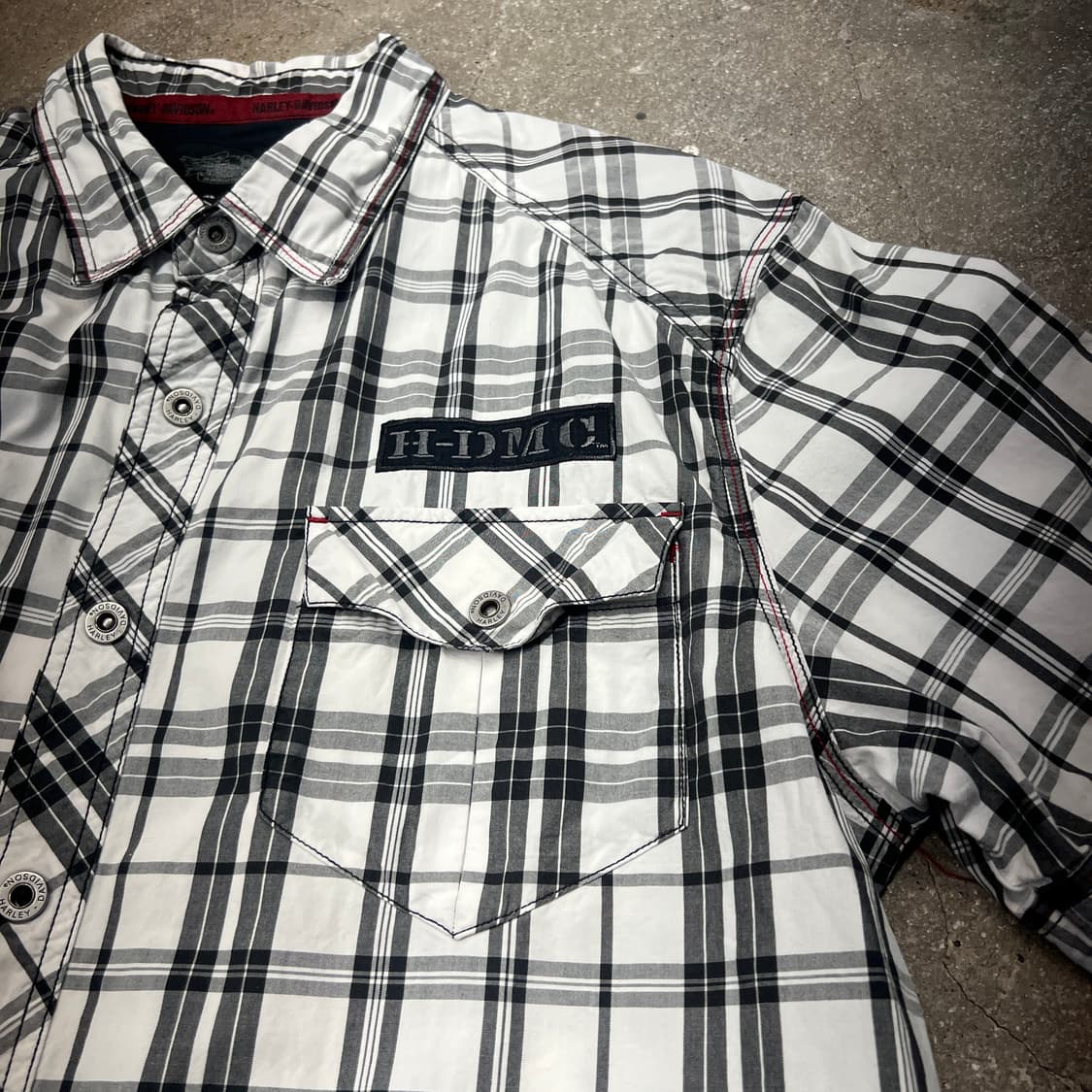 할리데이비슨 H-DMC 체크 반팔 셔츠 상품이미지3