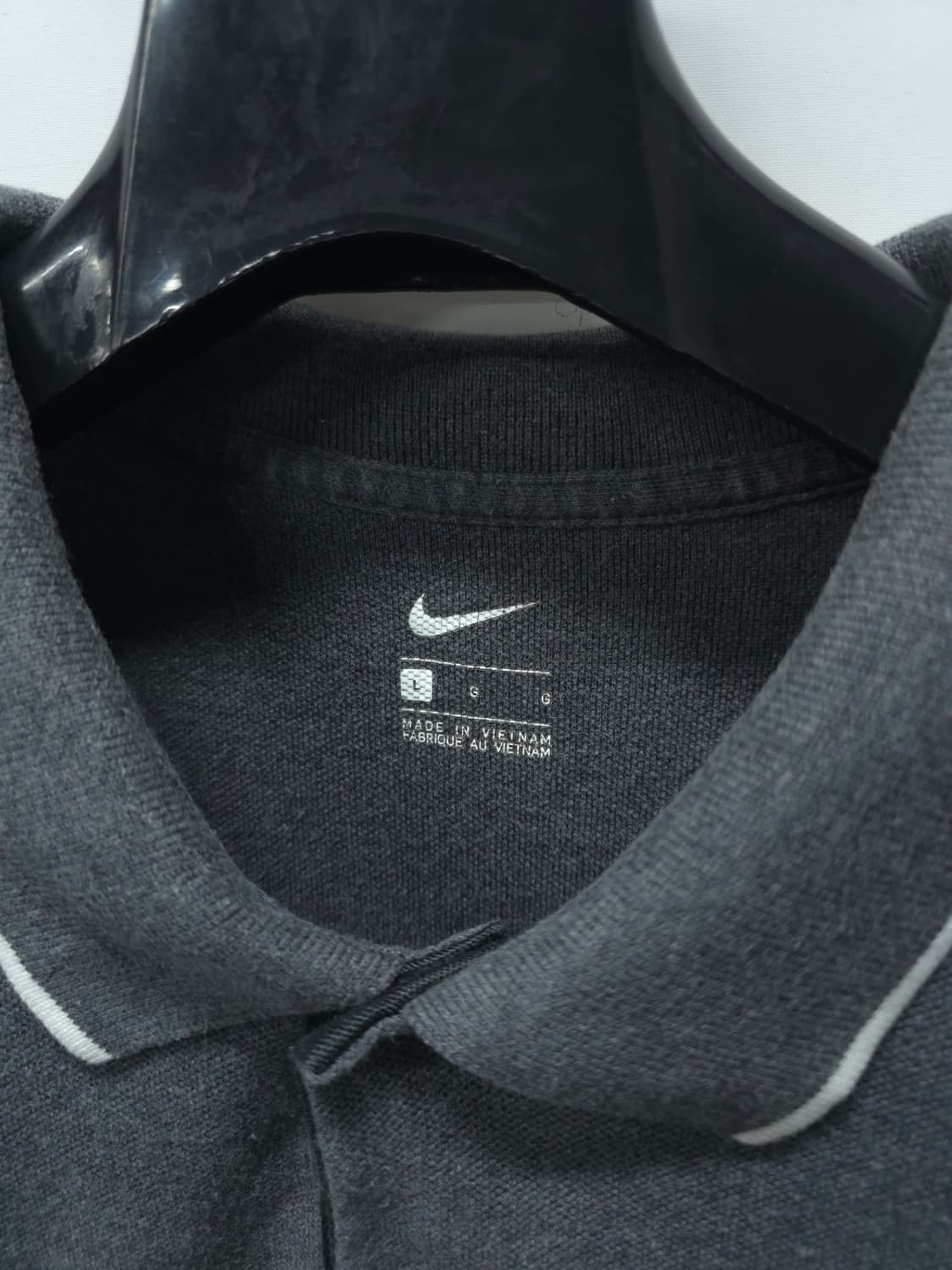 나이키 남성 라인 배색 반팔 카라티 차콜 (100) 상품이미지3