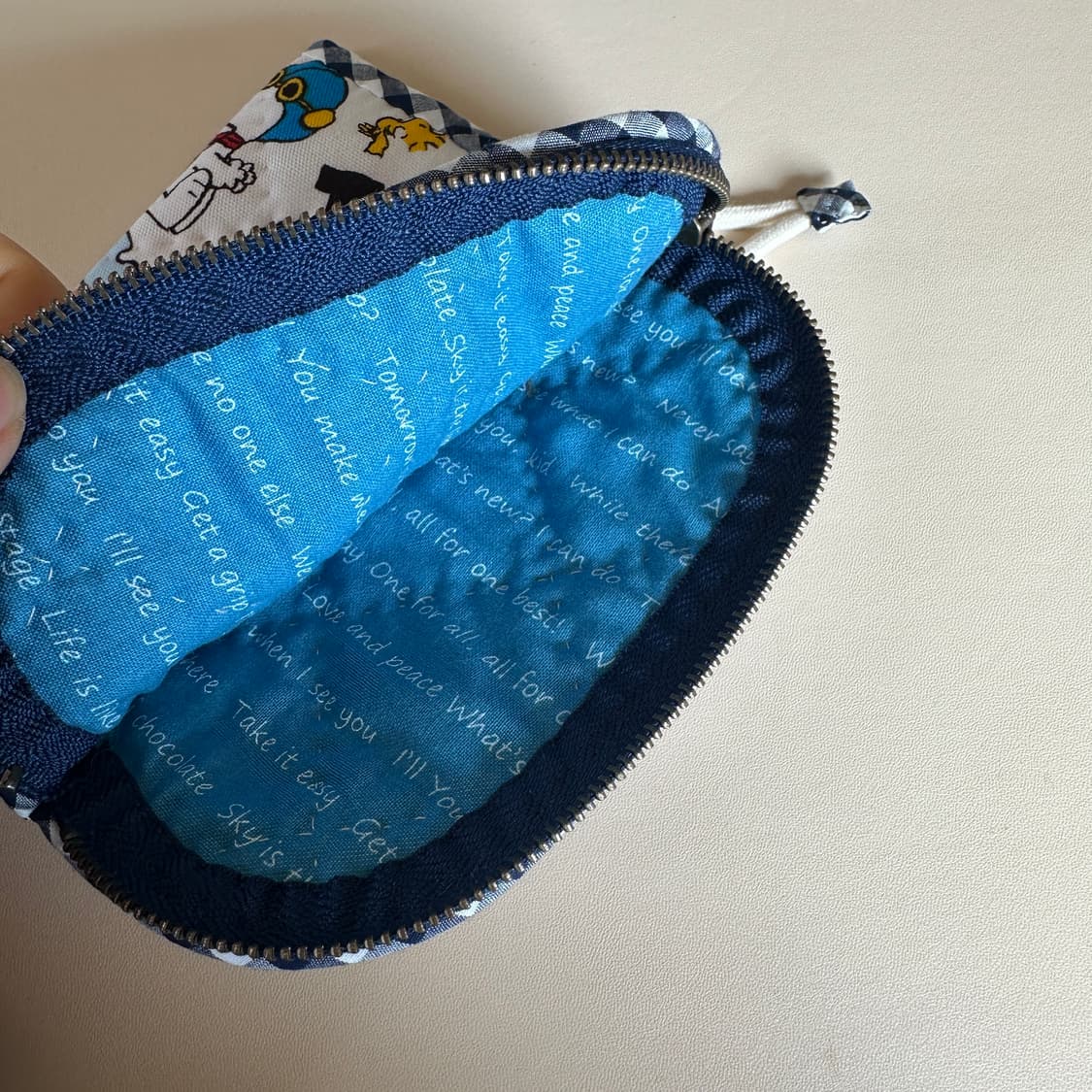 스누피 원단 퀼팅 파우치 / 화장품 or 생리대 파우치 사이즈 상품이미지5