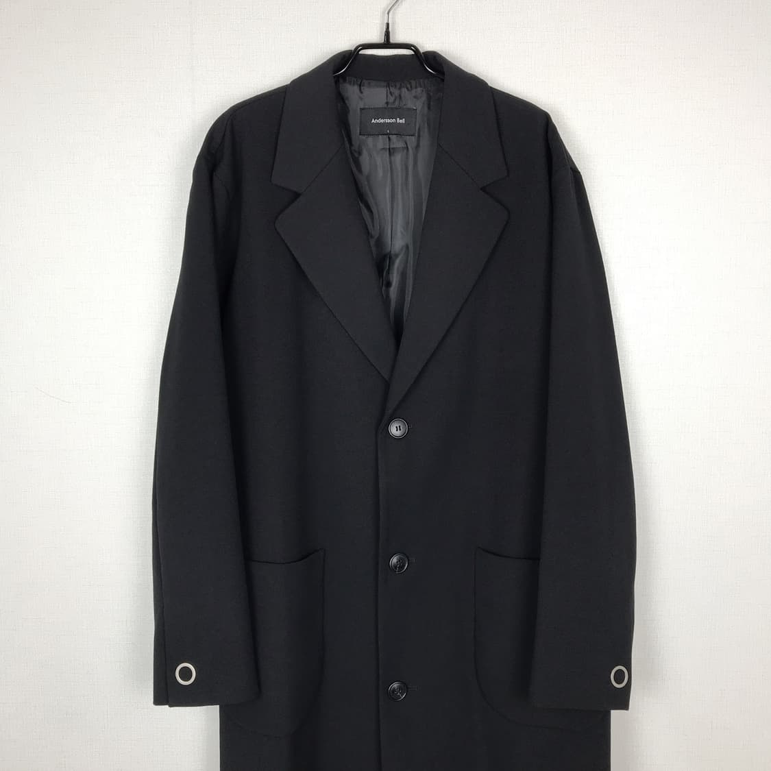 앤더슨벨 싱글 롱코트 블랙 남성L 상품이미지2