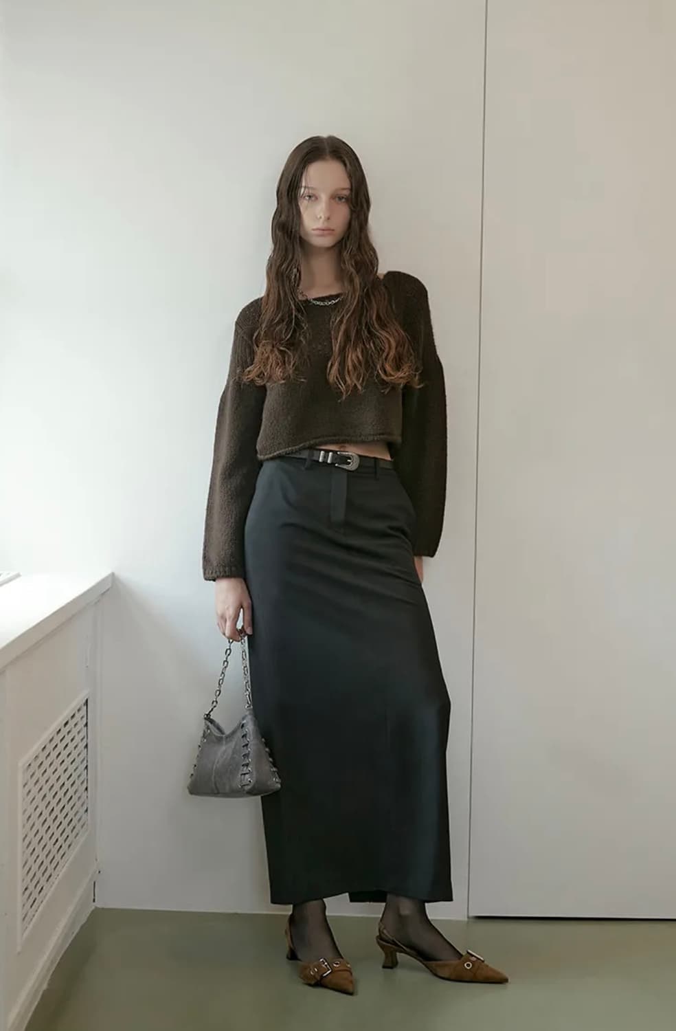 기호 pointed buckle slingback_브라운 스웨이드 상품이미지2