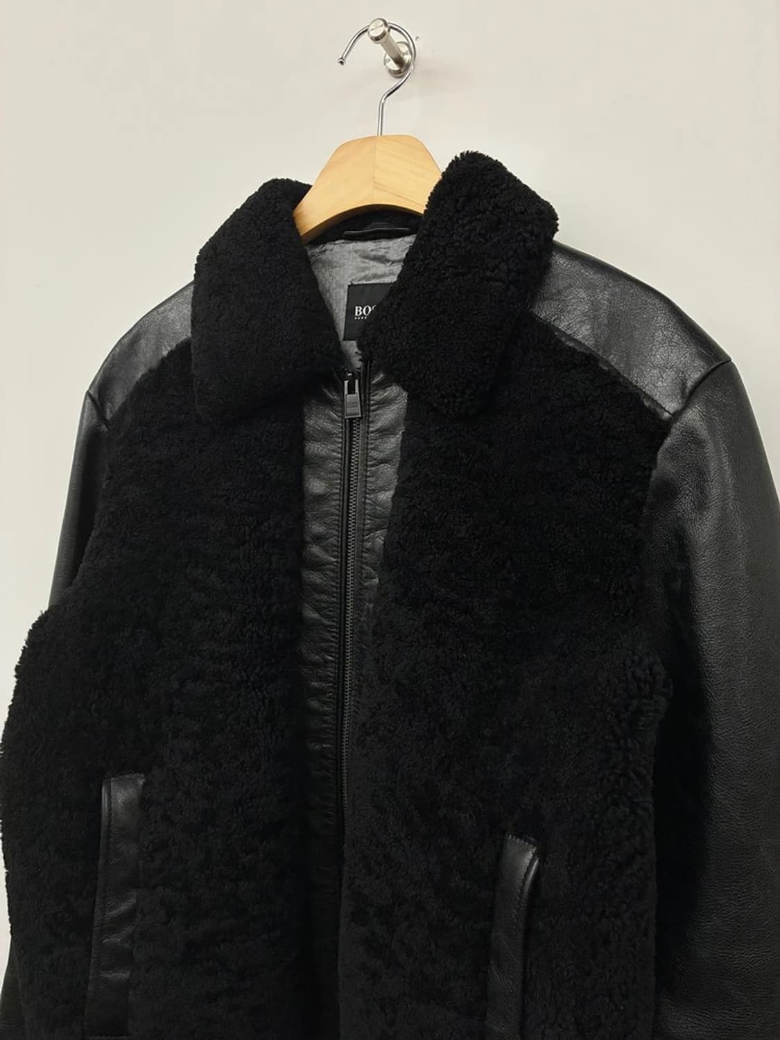 휴고보스 BOSS 시어링 믹스 레더 자켓 PN9774 상품이미지2