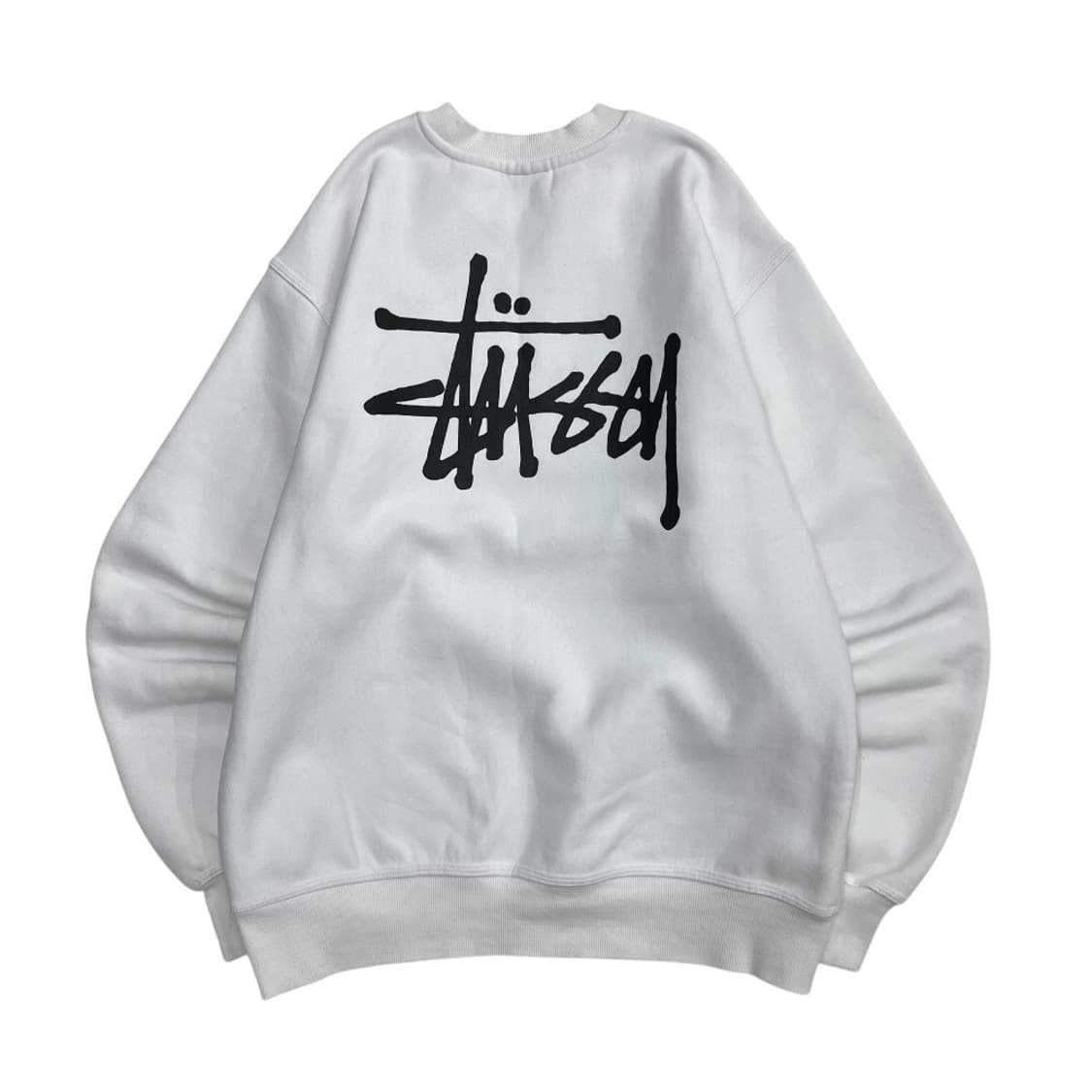 스투시 미니로고 화이트 맨투맨 M 상품이미지3