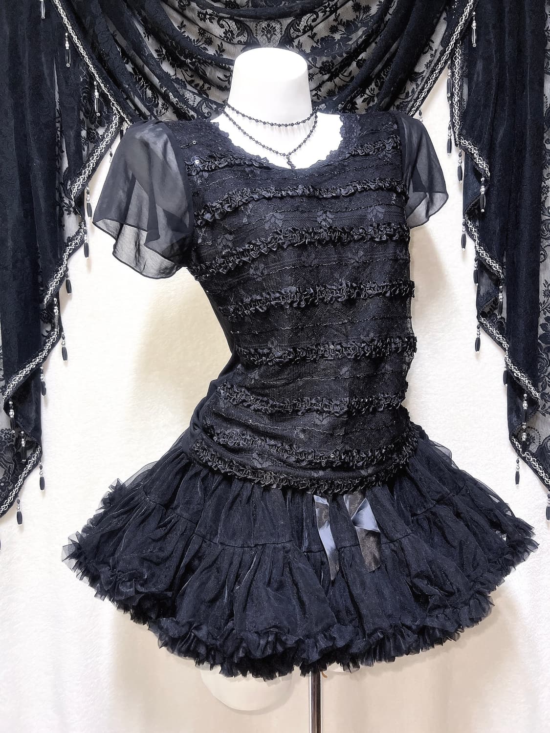 로맨틱고딕 고스 펑크 히메갸루 레이스 프릴 로걀탑 공겜여주 핀터 페어리 상품이미지3