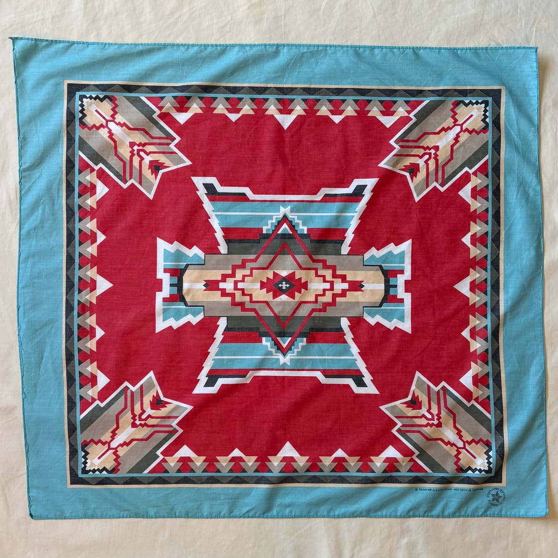 80s USA WAMCRAFT 아메리칸 네이티브 나바호 반다나 상품이미지5