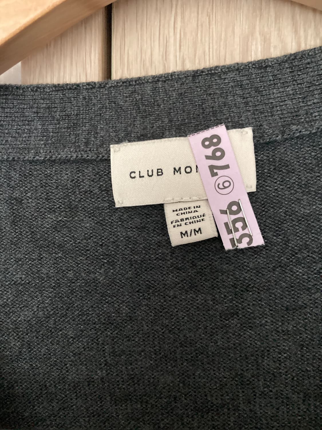 클럽모나코 히든버튼 다크그레이 울 가디건 M 상품이미지5