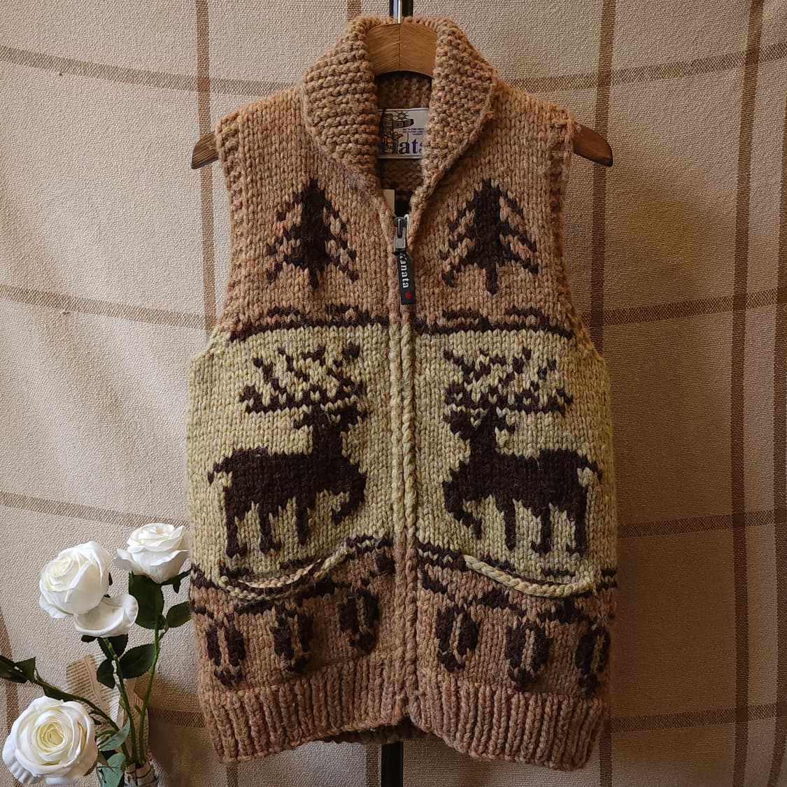 카나타 코위찬 헤비울 스웨터 니트 베스트 카나타 베스트 사슴 상품이미지1