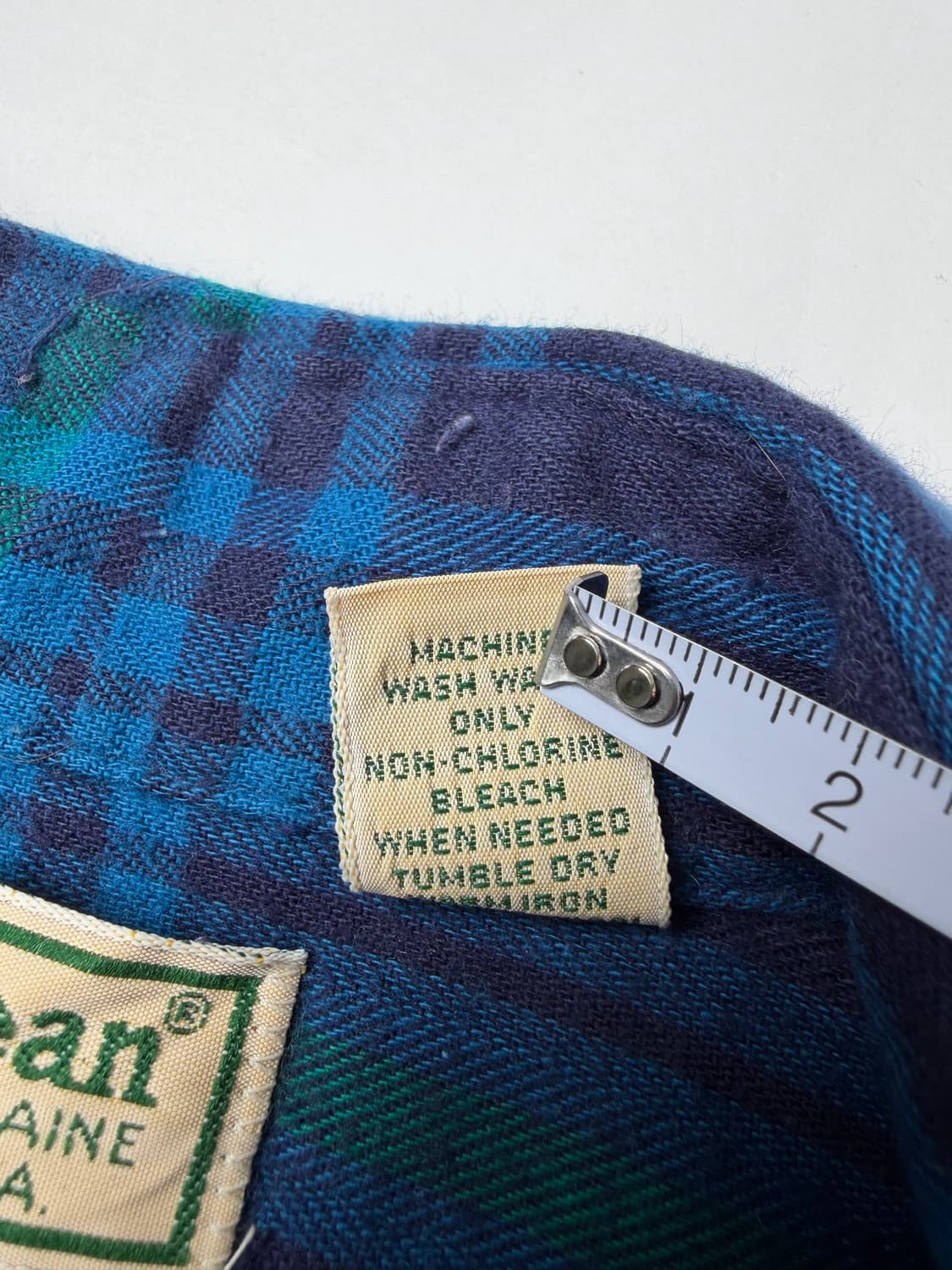 90s L.L.Bean Plaid Button Up Shirt (blue 상품이미지4