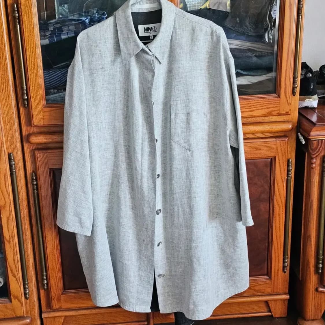 정품)36/MM6 마르지엘라 롱셔츠 원피스 블라우스 오버핏 상품이미지1