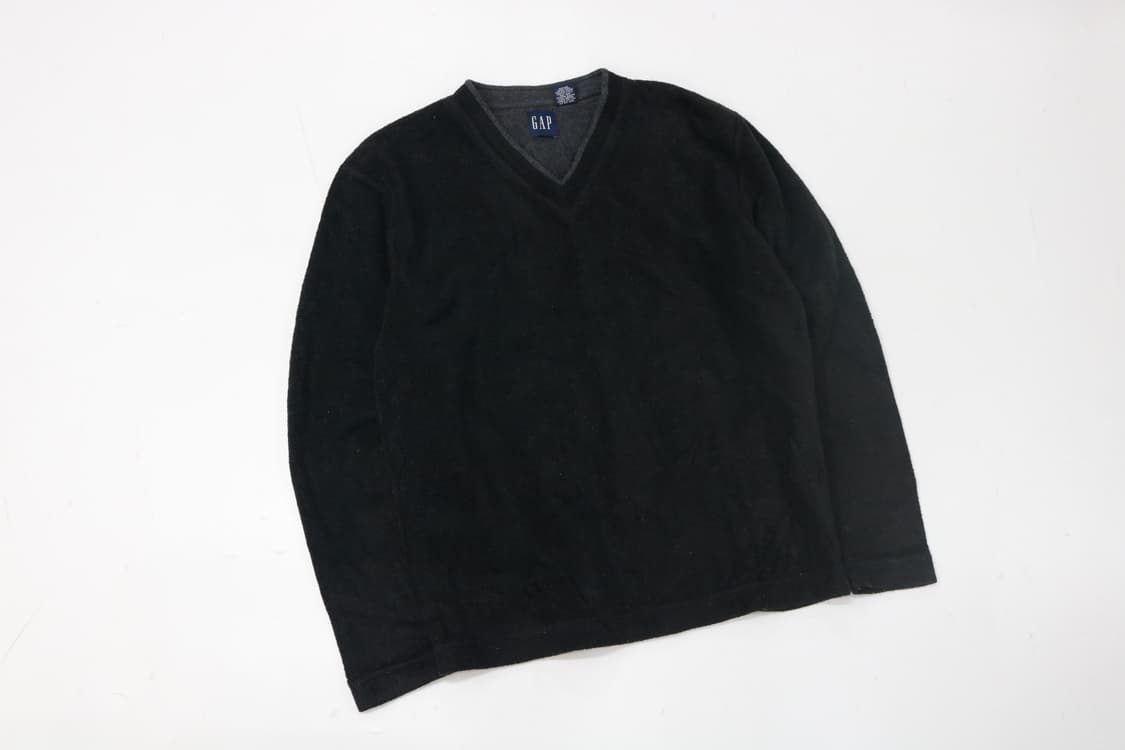 갭 90s 빈티지 블랙 브이넥 플리스 스웨트셔츠 상품이미지2