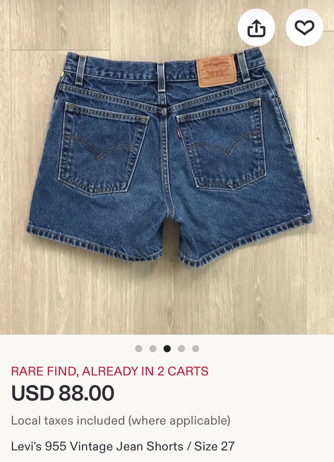 LEVIS 리바이스 955 데님 쇼츠(99년-647 멕시코 팩토리) 상품이미지3