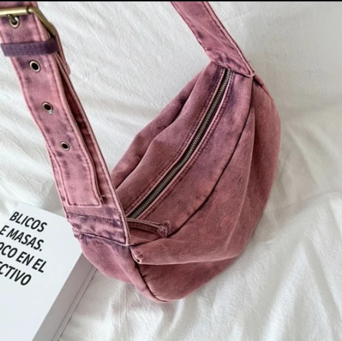 새상품)  핑크+보라 믹스핏 빈티지핏 크로스백 힙색 상품이미지2