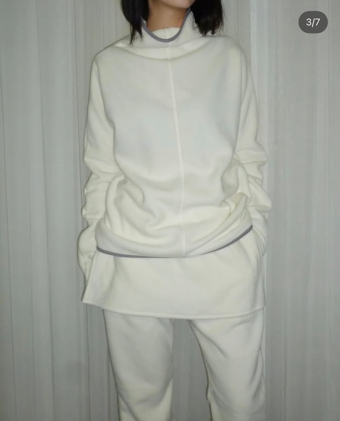 지초이컴포트 24-006 아이보리 셋업 목폴라티, 레이어드팬츠 상품이미지1