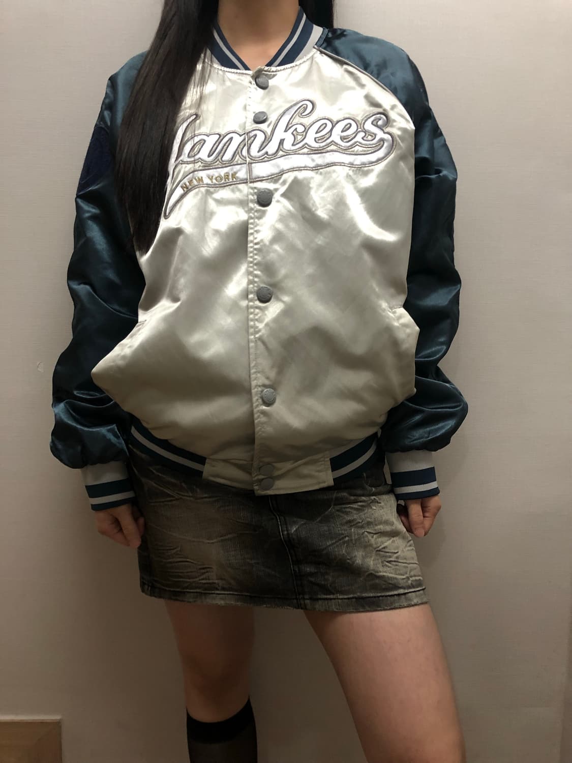 빈티지 mlb 실버 스타디움 자켓 상품이미지2