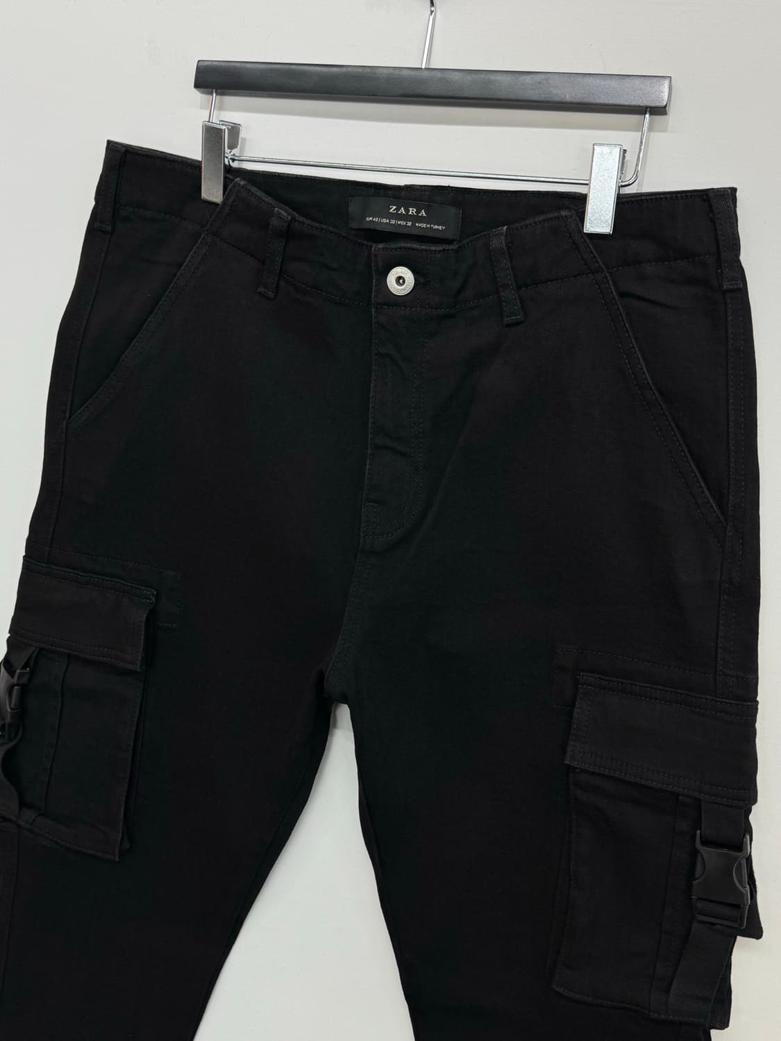 ZARA 스키니 카고 팬츠 블랙 상품이미지6