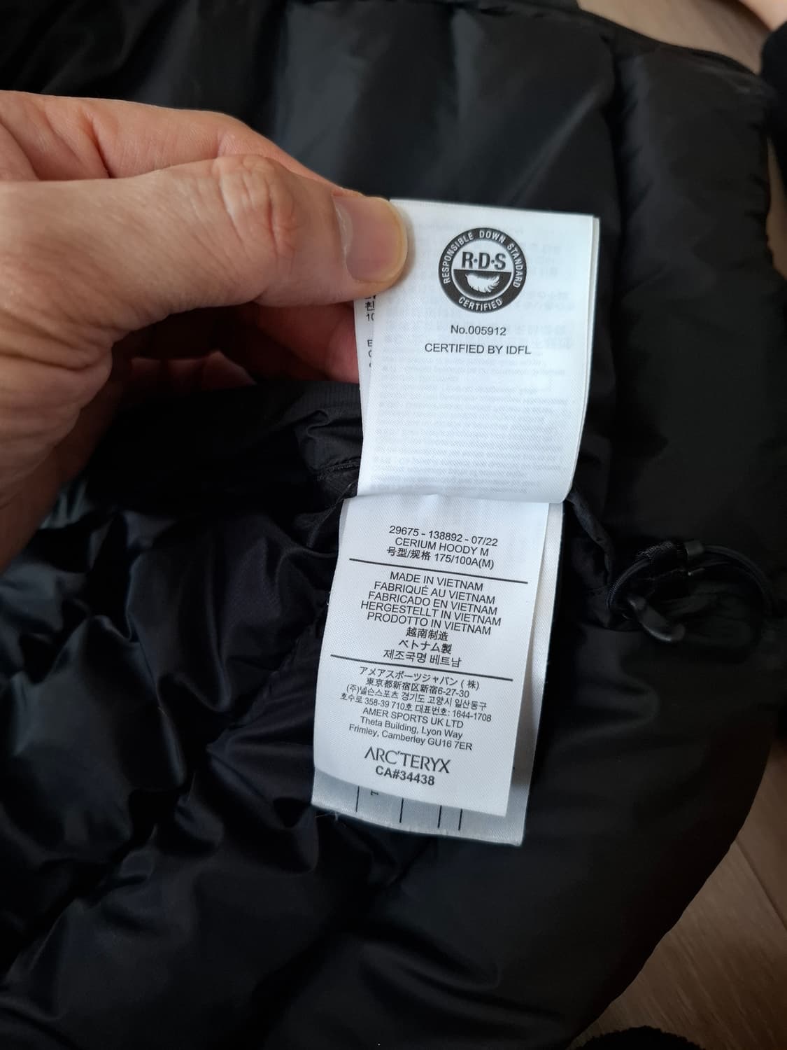 M 아크테릭스 세륨 후디 경량 패딩 자켓 블랙 상품이미지8