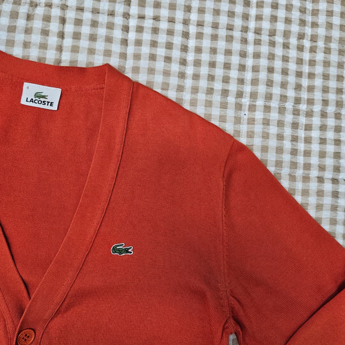 라코스테 브이넥 니트 가디건 남자100 상품이미지3