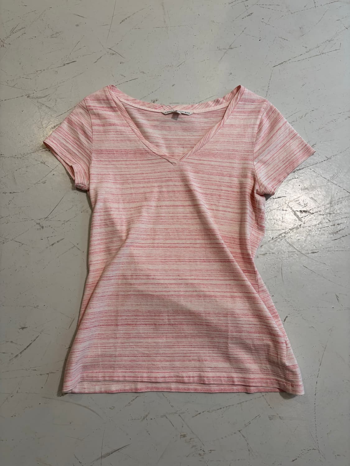 Tommy Hilfiger 핑크 슬럽 브이넥 반팔티 상품이미지3