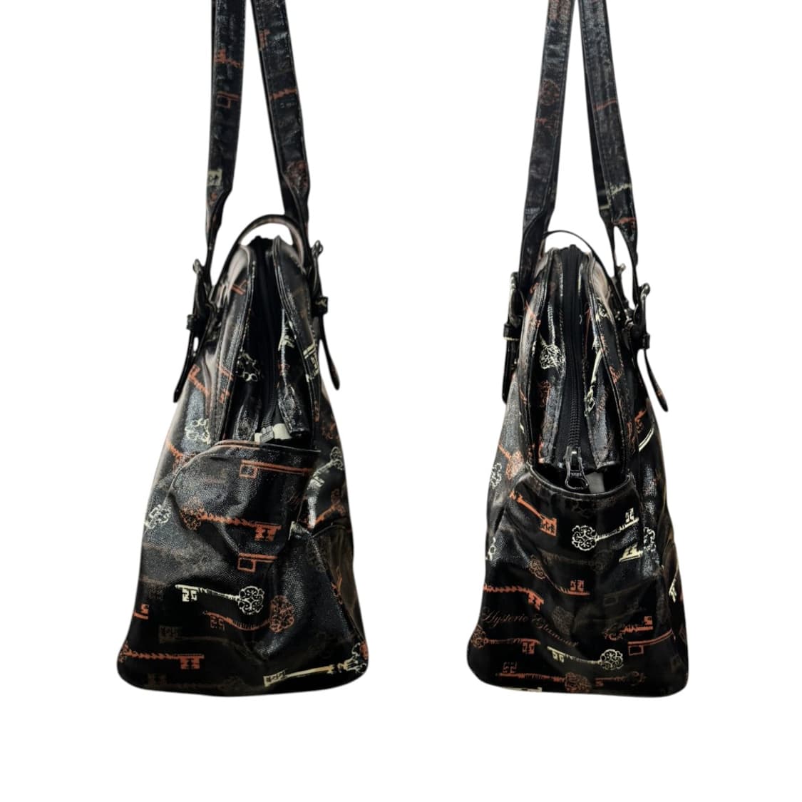 히스테릭글래머 PVC 키패턴 숄더백 블랙 상품이미지6