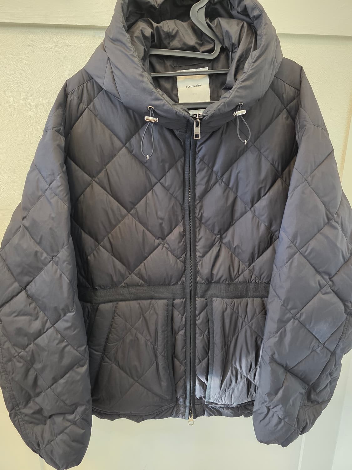 커스텀멜로우 퀼팅  후드집업  블랙 상품이미지1