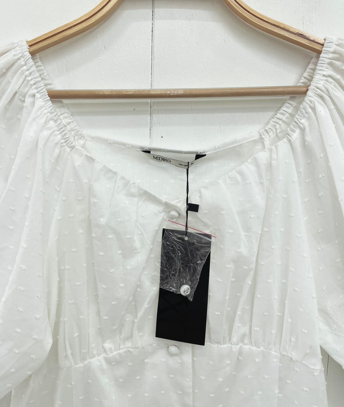 미쏘(MIXXO) 스퀘어넥 퍼프 셔링 블라우스 상품이미지7