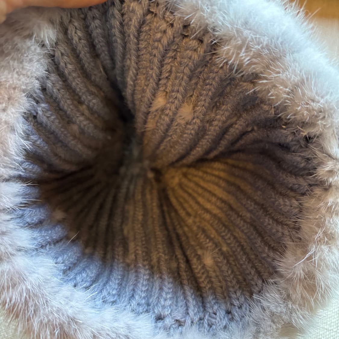 폭스밍크 방울 비니 모자 라벤더그레이 상품이미지7