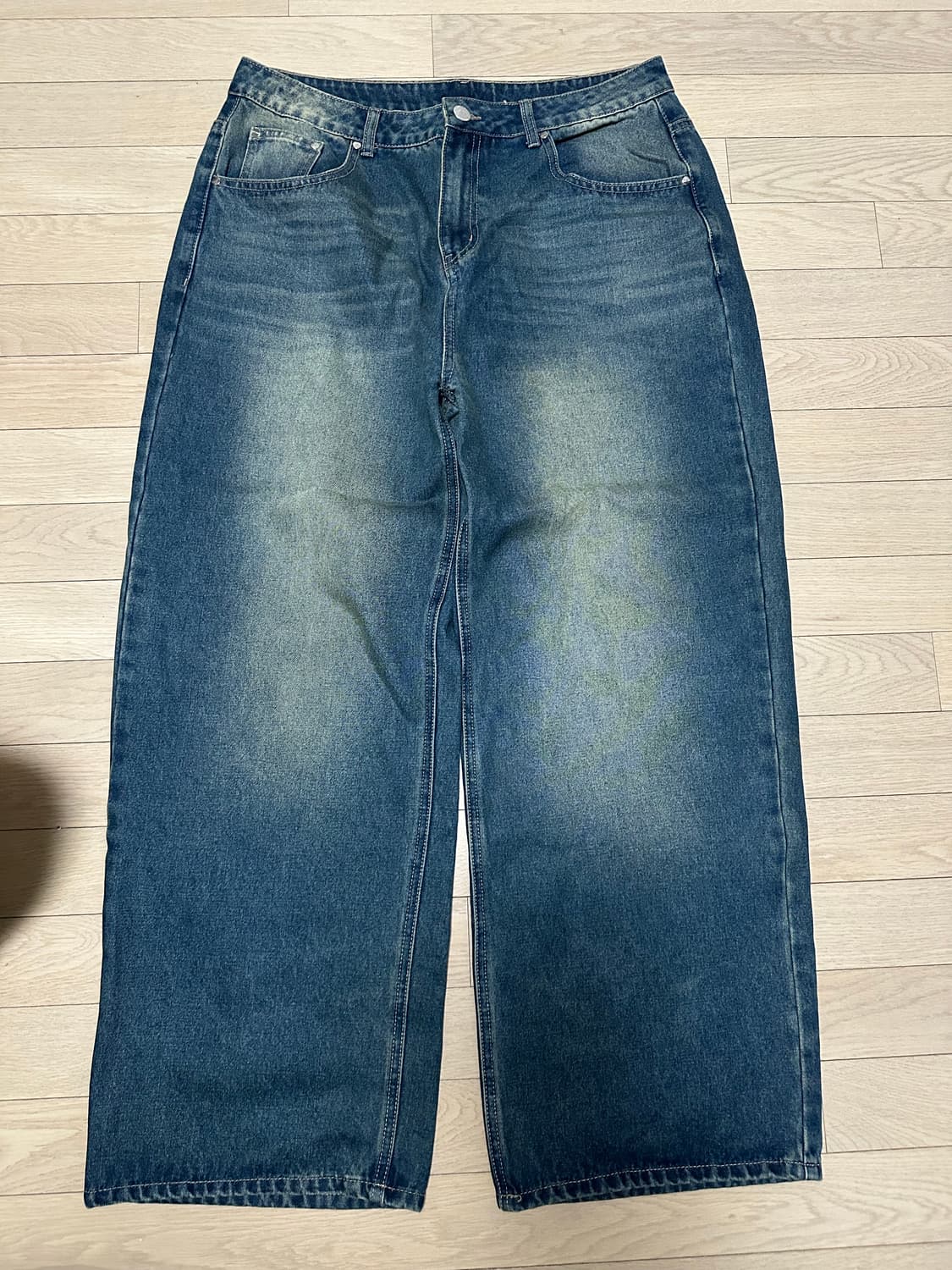 빈티지 워싱 데님 와이드팬츠 상품이미지2