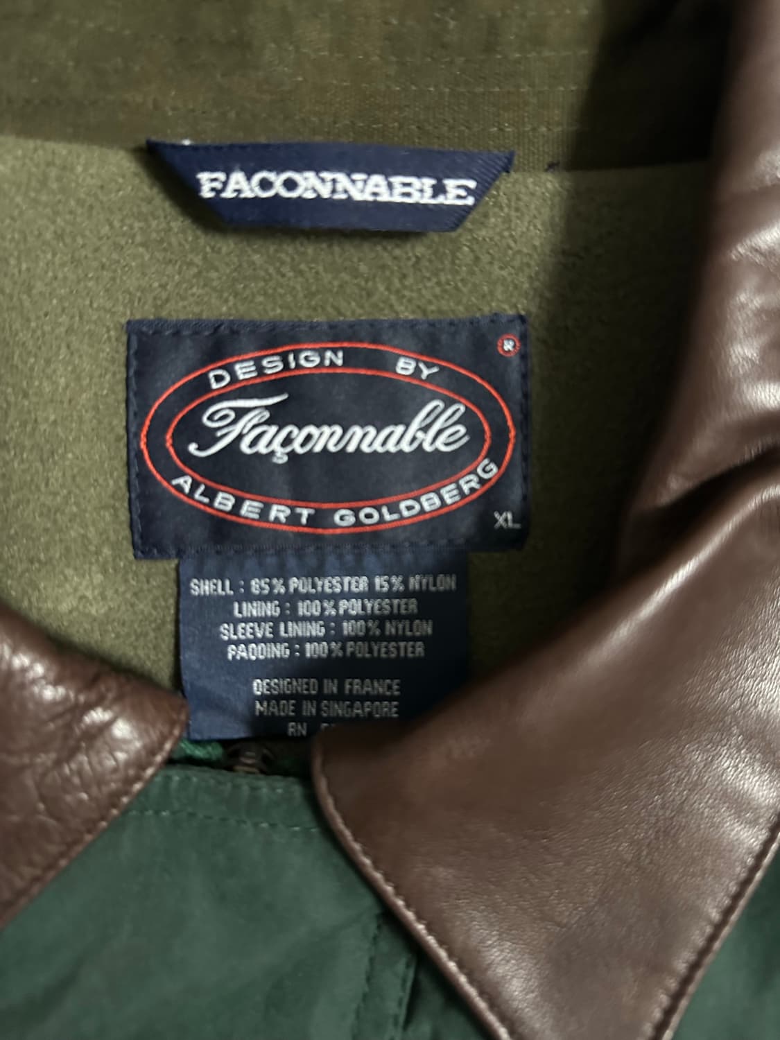 90s Faconnable 가죽카라 필드코트 정품 상품이미지4